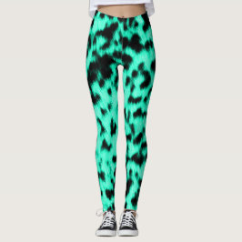 Hett Mint Cheetah Rave Kärlek Leggings