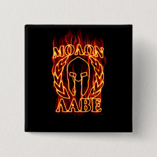 Hett Molon Labe Warrior Mask Laurels on Fire Knapp