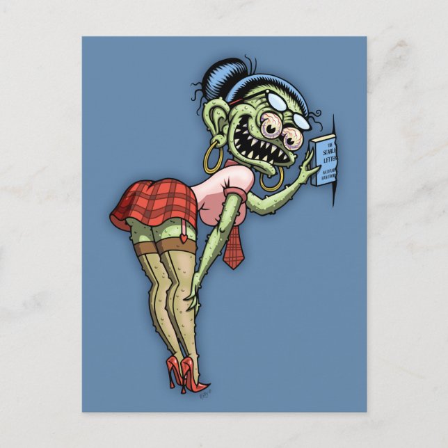 Hett monster Librarian Vykort (Framsida)