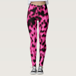 Hett Neon Rosa Cheetah Rave Kärlek Leggings