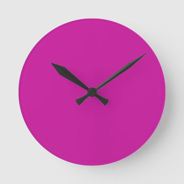 Hett Neon Rosa Clock Rund Klocka (Framsida)