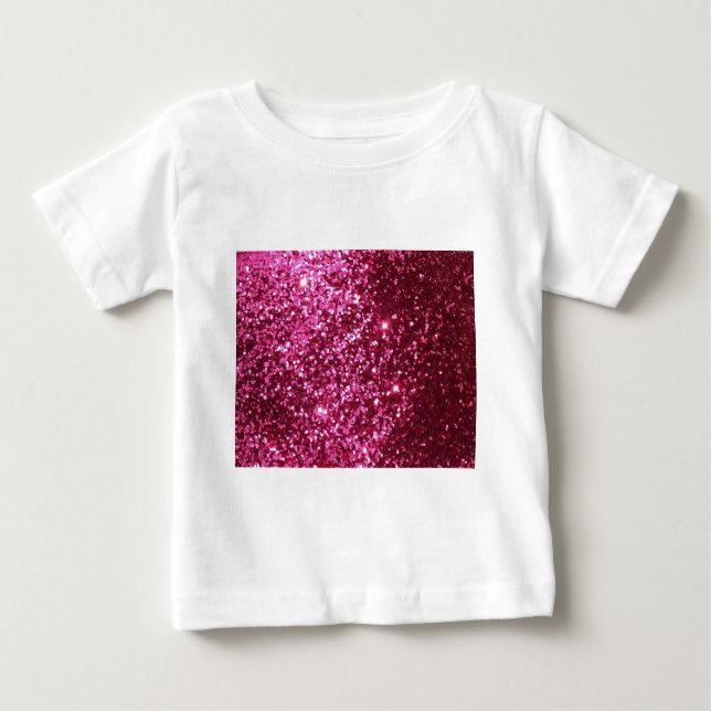 HETT NEON ROSA GNISTRA GLITTER BAKGRUND PARTY ROLI TEE SHIRT (Framsida)