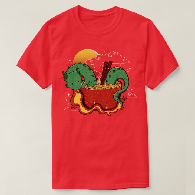 Hett Noodle Kawaii Dragon av Tobe Fonseca T Shirt (Design framsida)