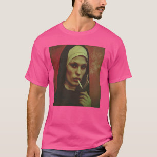Hett nun röker cigarett, Rebellious nun T Shirt