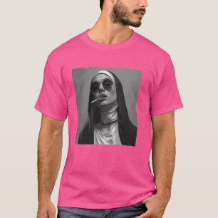 Hett nun röker cigarett, Rebellious nun T Shirt