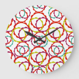 Hett och Bright Ring Mönster Stor Klocka