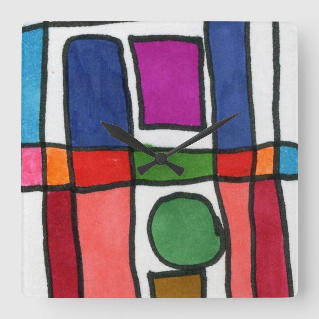 Hett och coola rand med cirkelaccent fyrkantig klocka (Framsida)