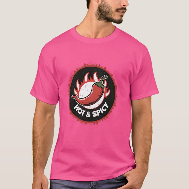 Hett- och kryddynt Chili Pepper-design T Shirt (Framsida)