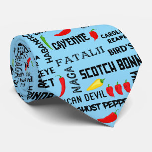 Hett och Spicy Chili Pepper Namn Mönster Slips