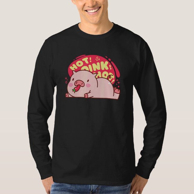 Hett Oink Hett Gris Pepper Cute Food T Shirt (Framsida)