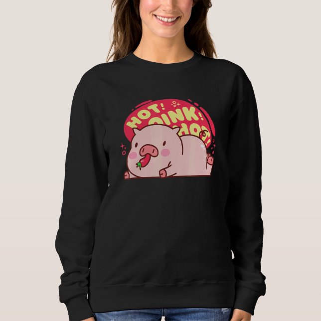 Hett Oink Hett Gris Pepper Cute Food T Shirt (Framsida)