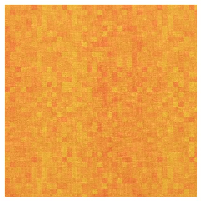 Hett Orange Mosaic Mönster Tyg (Närbild)