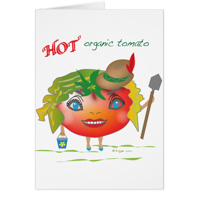 Hett Organic Tomato Hälsningskort (Framsidan)