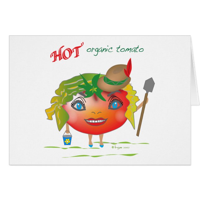 Hett Organic Tomato Hälsningskort (Framsidan Horizontal)