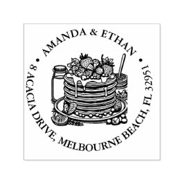 Hett Pancake Snack-tema Självfärgande Stämpel