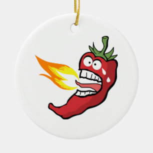 Hett peppar julgransprydnad keramik