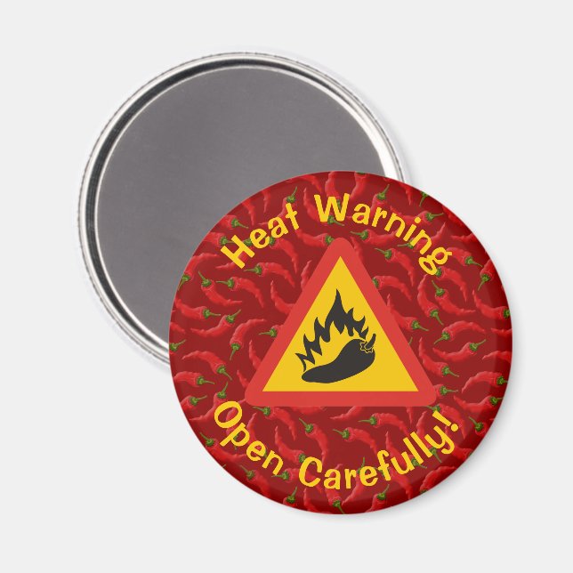 Hett Pepper Danger-tecken Magnet (Front/Back)