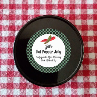 Hett Pepper Jelly Canning Burk Sticker Runt Klistermärke