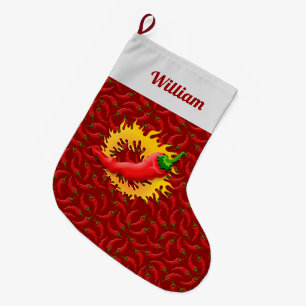 Hett Pepper med Flame-julklapp Stor Julstrumpa