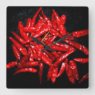 Hett Pepper - Stilla livet Fyrkantig Klocka