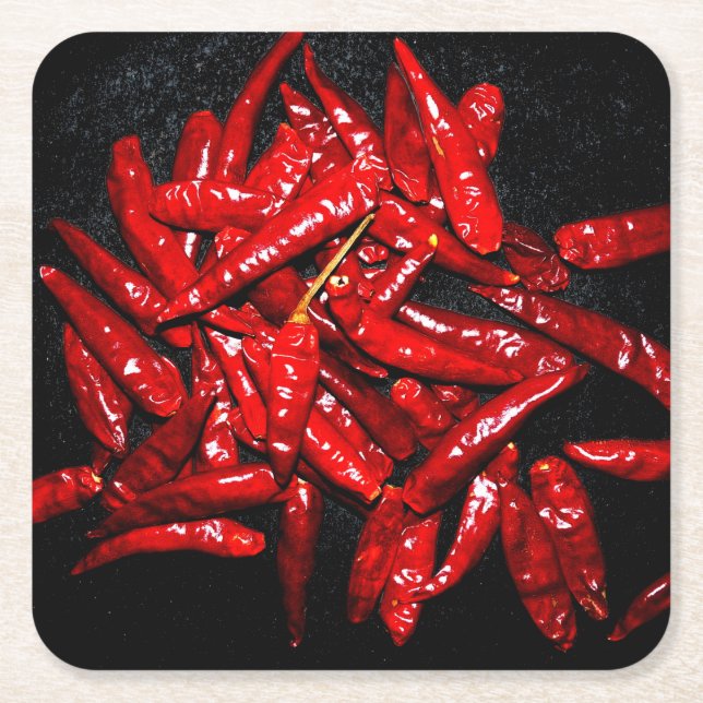 Hett Pepper - Stilla livet Underlägg Papper Kvadrat (Framsidan)