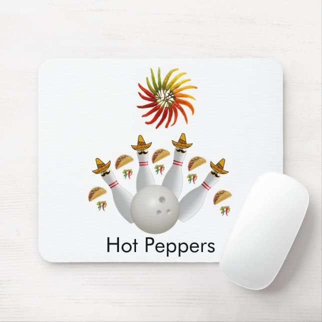 Hett Peppers Bowling Balls Mouse Pad! Muspets Musmatta (Med mus)