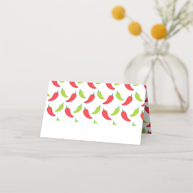 Hett Peppers Fiesta Birthday Placeringskort (Framsida)