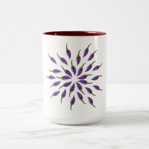 Hett Peppers Lila Mandala Art Två-Tonad Mugg