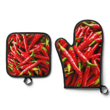 Hett Peppers Oven Mitt och Pot Holders