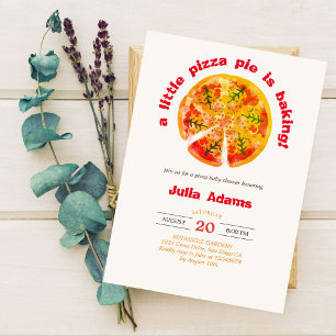 Hett Pizza Apple paj barbeque Baby Shower in Inbjudningar
