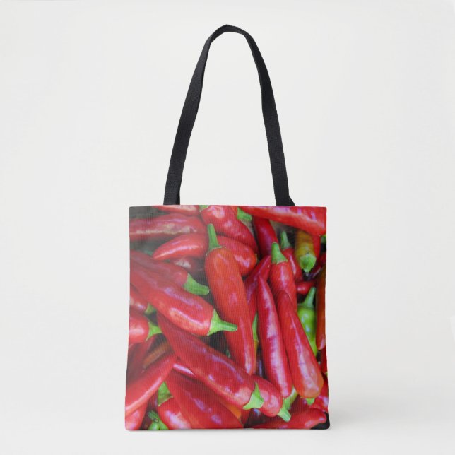 Hett Red Chili Peppers Vegetable Tote Bag Tygkasse (Framsida)
