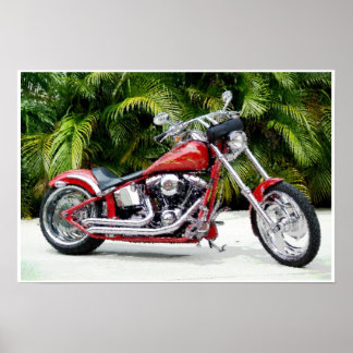 Hett Red Chopper Art Poster