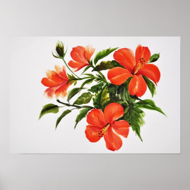 Hett Red Hibiscus Poster (Framsidan)