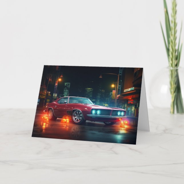 Hett Red Hjul Cinematic Autos Blank Note Card Tack Kort (Framsida)