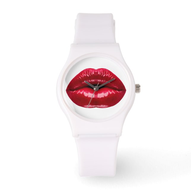 Hett Red Läppar Beauty Armbandsur (Framsida)