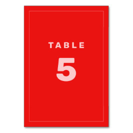 Hett Red + Rosa Wes Andersson Inspired Bordsnummer