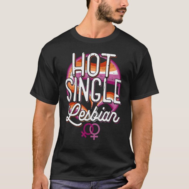 Hett Regnbåge Lgbt med en Lesbisk T Shirt (Framsida)