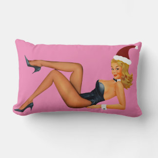 HETT RETRO PINUP GIRL CHRISTMAS LUMBAR PILLOW LUMBARKUDDE