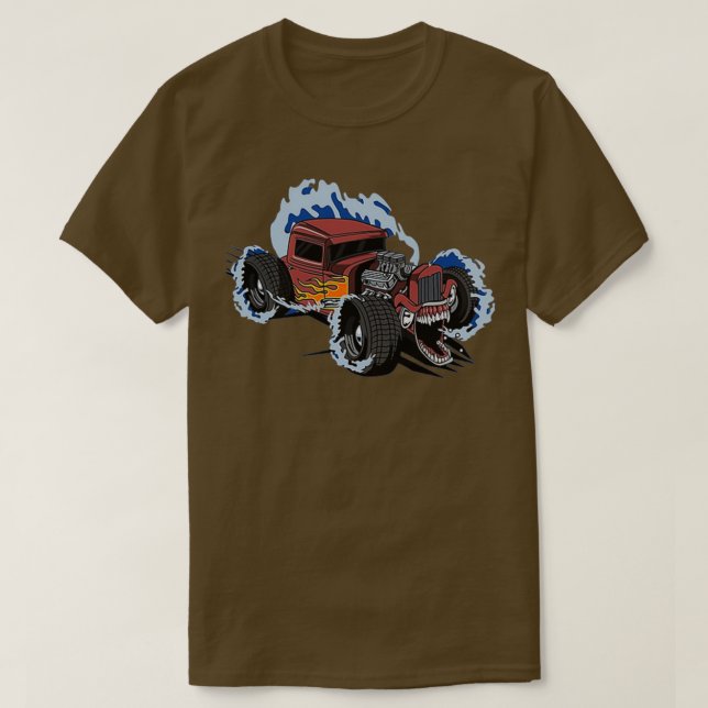 Hett Road Monster Car T Shirt (Design framsida)