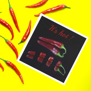 Hett röd chilipeppar med anpassade pappersservett