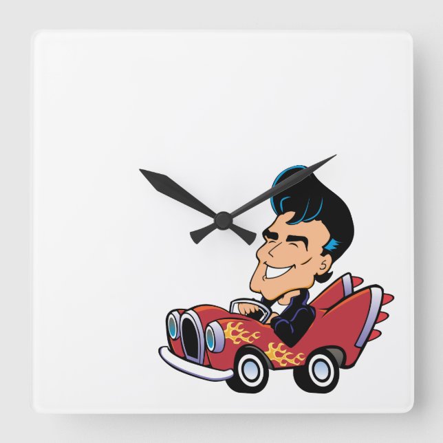 Hett Rodder Fyrkantig Klocka (Framsida)