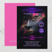 Hett-Rosa och Guld glöd i Mörken Neon Party