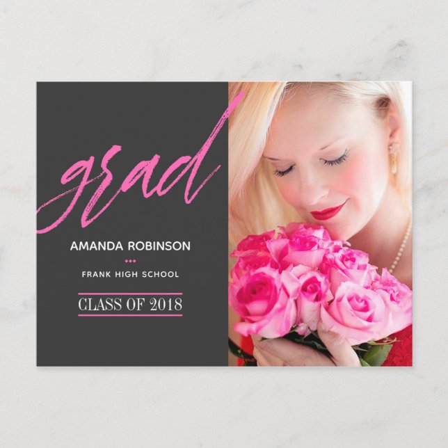 Hett-Rosa Student annonsfoto för Meddelande Vykort (Framsida)