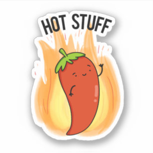 Hett Saker Funny Red Hett Chili Pepper Pun Klistermärken