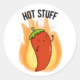 Hett Saker Funny Red Hett Chili Pepper Pun Runt Klistermärke