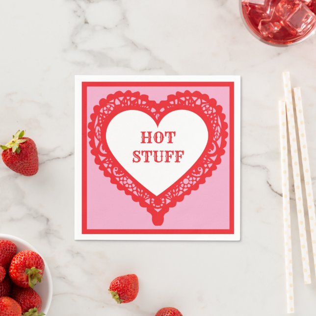 Hett Saker Hearts Pappersservett (Insitu)