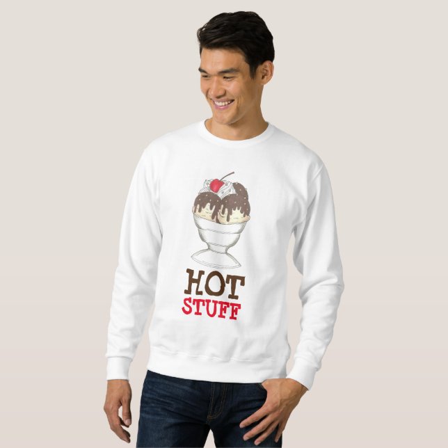 HETT SAKER Ice Cream Hett Fudge Sundae Sweatshirt (Hel framsida)