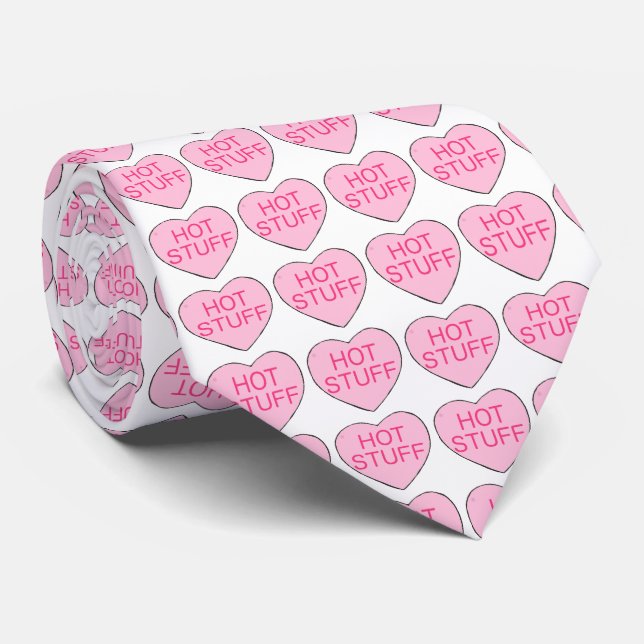 Hett Saker Rosa Candy Hearts Valentine Day Tie Slips (Rullad)
