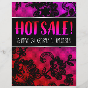 HETT Sale Fire Red Rosa Black Snöre Flyer