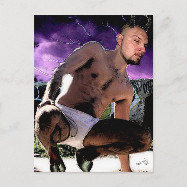 Hett Satyr i vykort (Framsida)